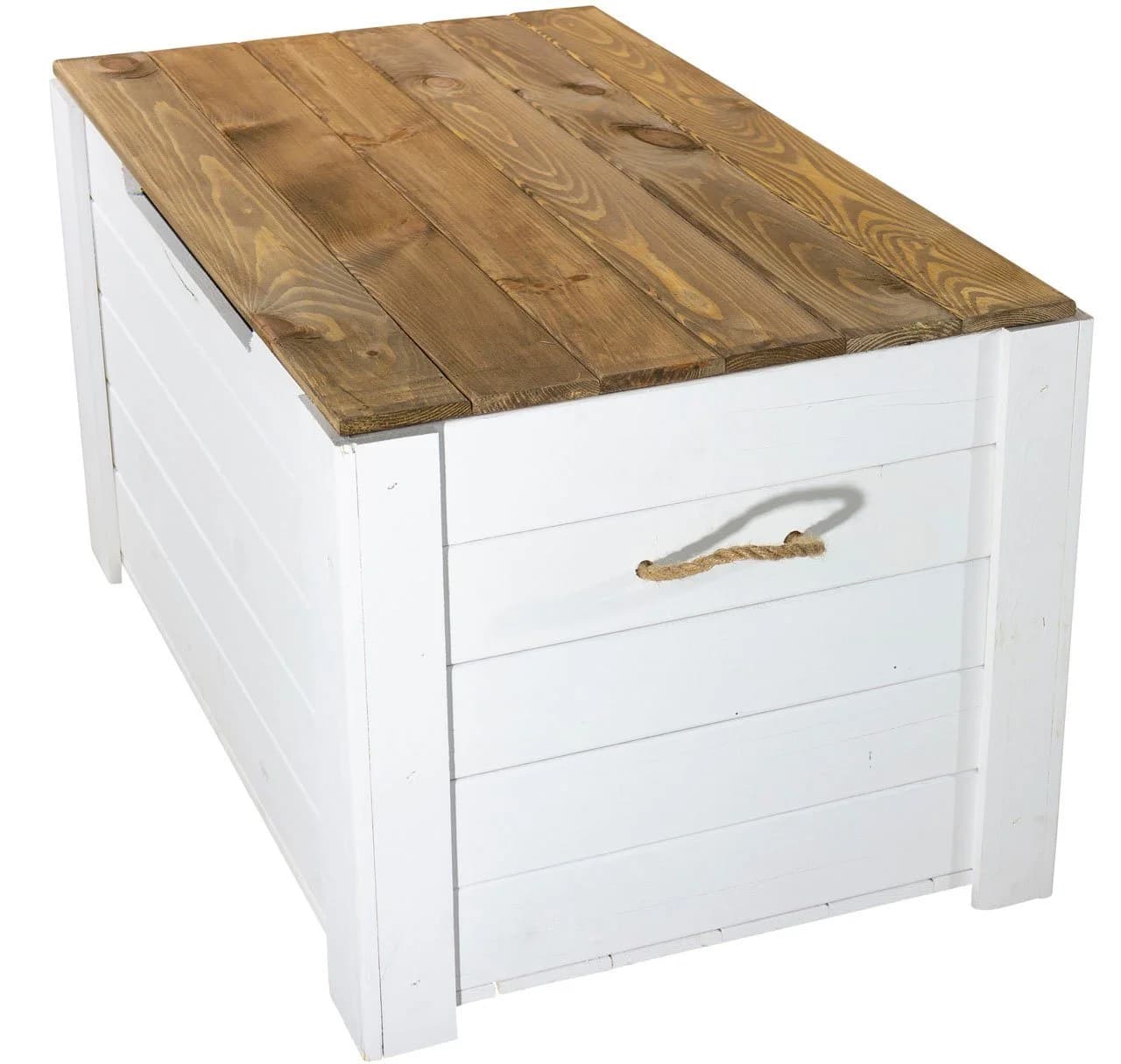 Kistenkolli Altes Land Holztruhe Pascale Weiss/Braun mit Deckel - Bild 5