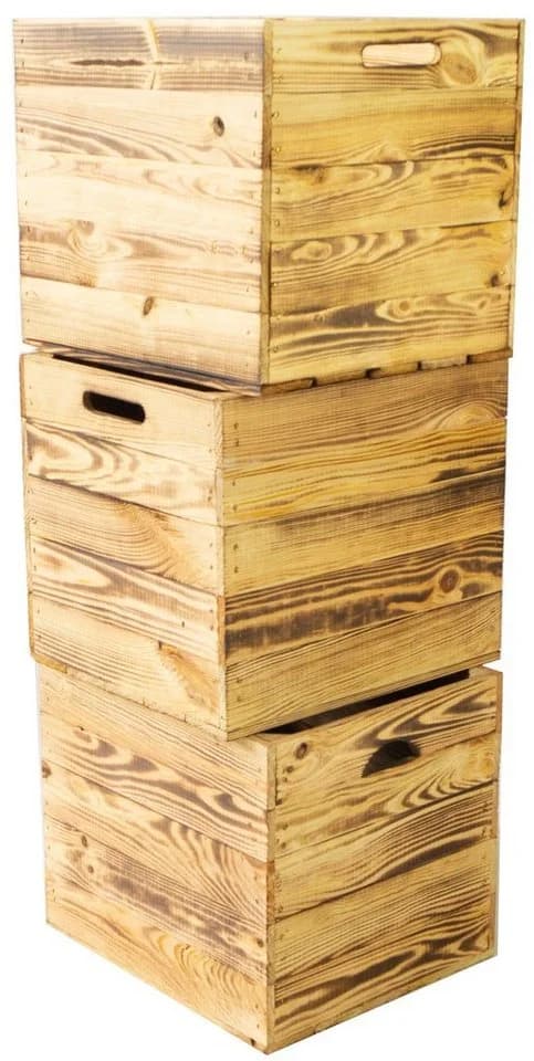 Kistenkolli Altes Land Allzweckkiste Holzkiste geflammt braun