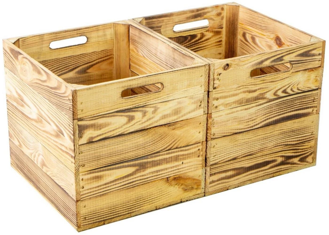 Kistenkolli Altes Land Allzweckkiste Holzkiste geflammt braun - Bild 3