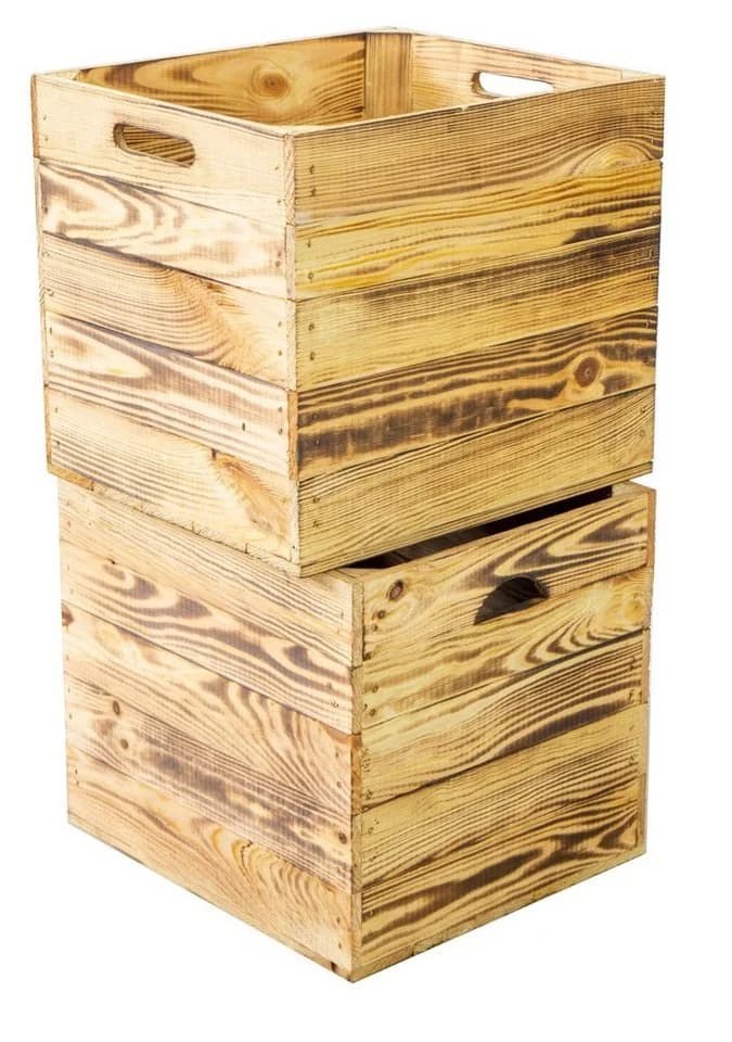 Kistenkolli Altes Land Allzweckkiste Holzkiste geflammt braun - Bild 4
