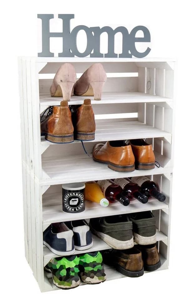 Kistenkolli Altes Land Allzweckkiste 2er Set Weiß "Johanna" mit Einlegeböden - Bild 3