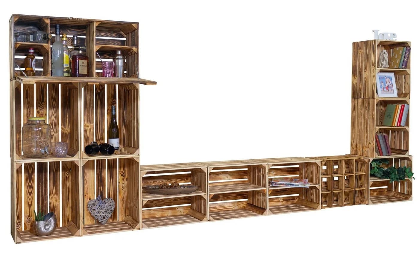 Kistenkolli Altes Land TV-Board Regal Set Sienna Braun Holz - Bild 2