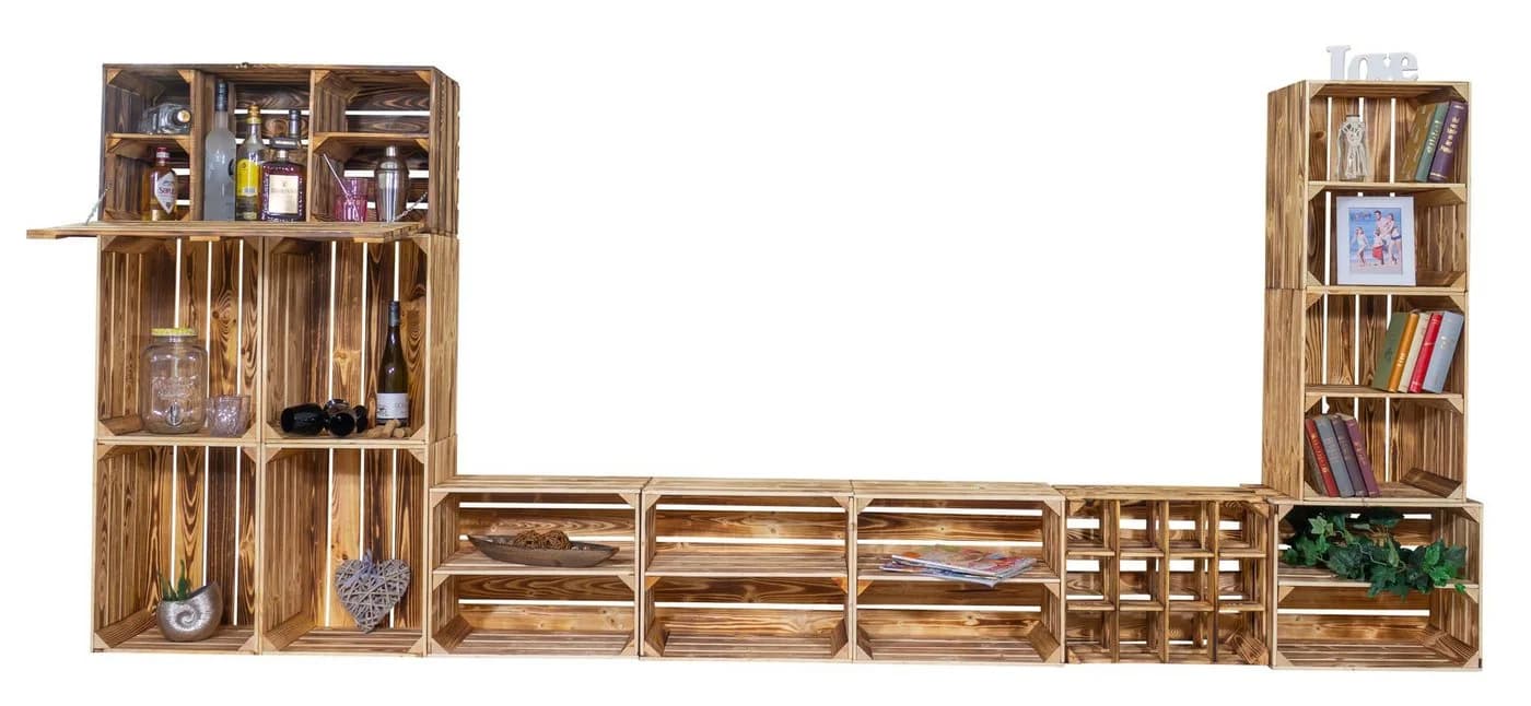 Kistenkolli Altes Land TV-Board Regal Set Sienna Braun Holz - Bild 3