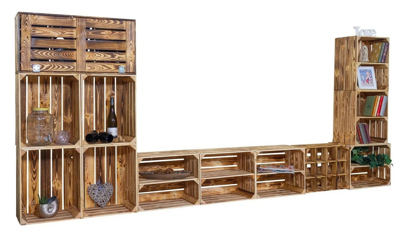 Kistenkolli Altes Land TV-Board Regal Set Sienna Braun Holz - Bild 4