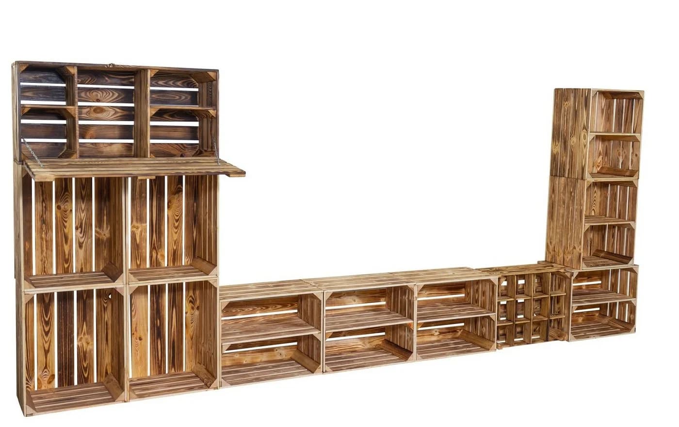 Kistenkolli Altes Land TV-Board Regal Set Sienna Braun Holz - Bild 5
