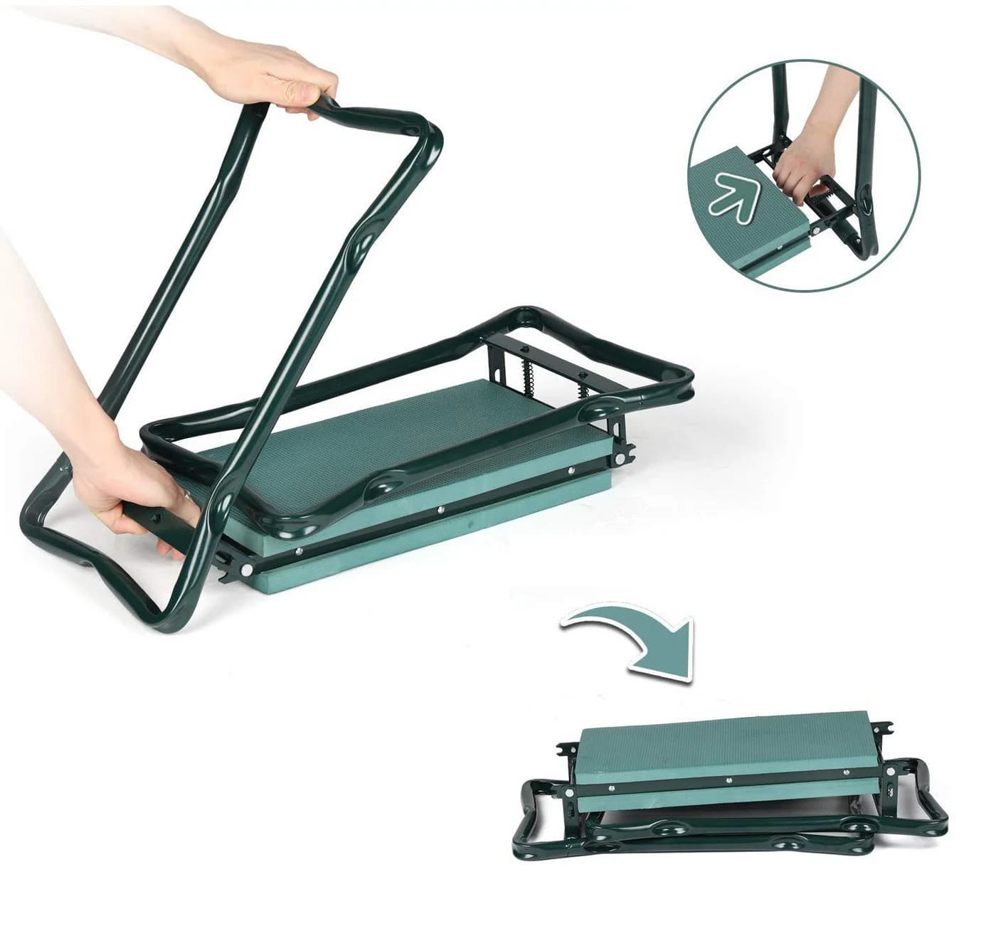 Sekey Kniebank 2 in 1 XXL Grün Klappbar Höhenverstellbar - Bild 4