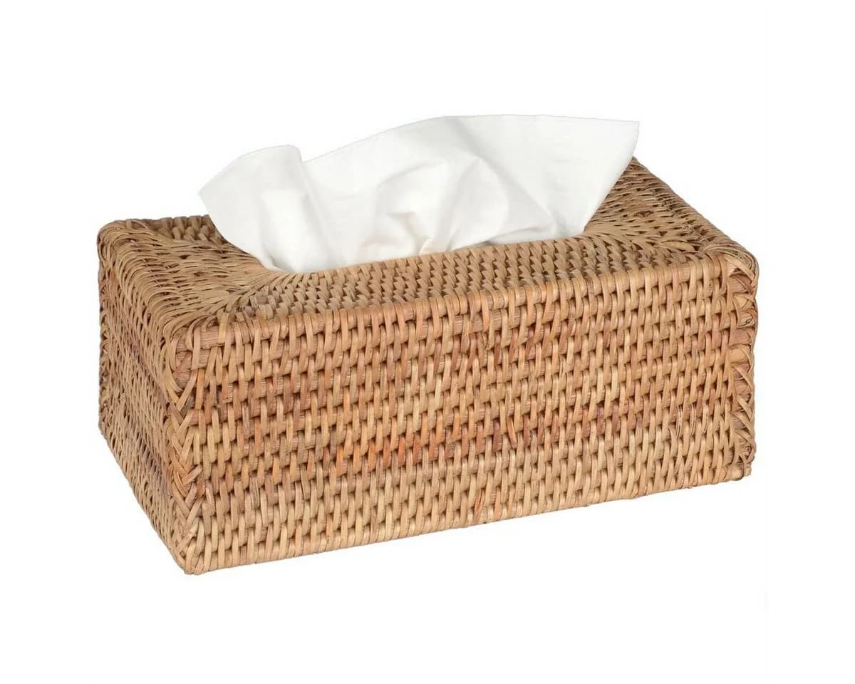 fiolini Papiertuchbox Rechteckig Rattan Natur