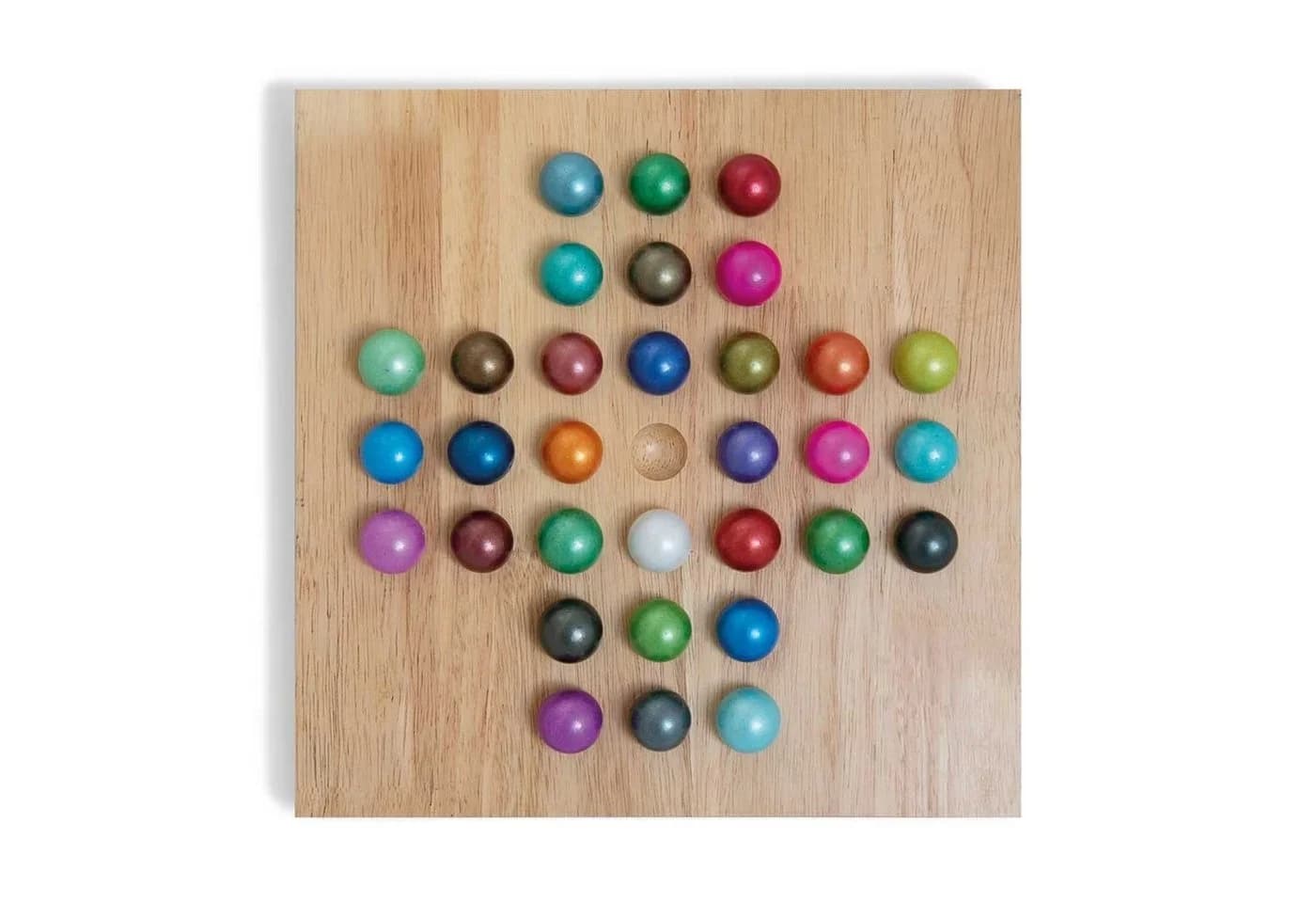 Remember Brettspiel Solitär Bunt Gummibaumholz Glas