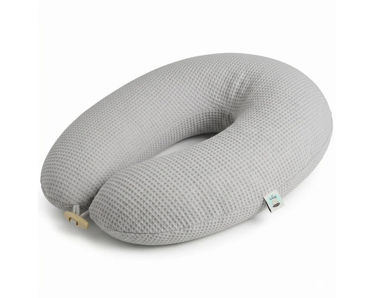 SEI Design Stillkissen XXL Ergonomisch Baumwollbezug Waffeljersey Grau - Bild 2
