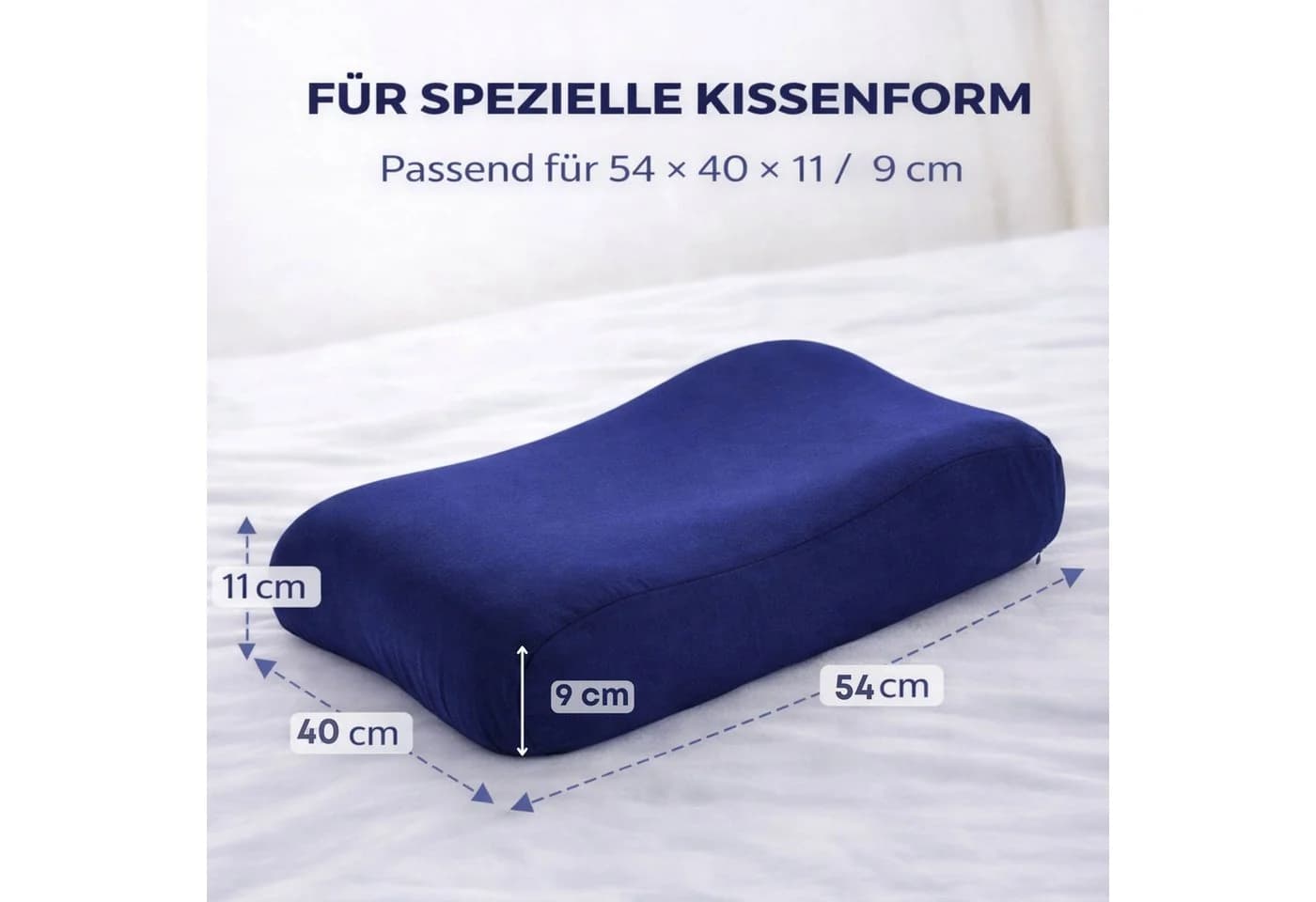 SEI Design Kissenbezug Stretch Bügelfrei Tiefblau 40x60 cm - Bild 3