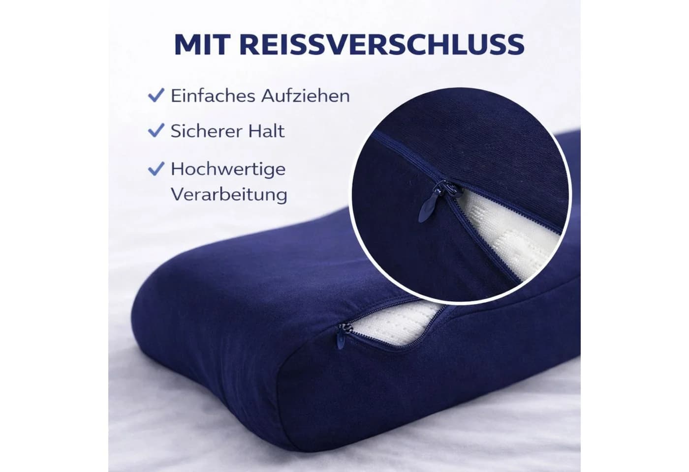 SEI Design Kissenbezug Stretch Bügelfrei Tiefblau 40x60 cm - Bild 5