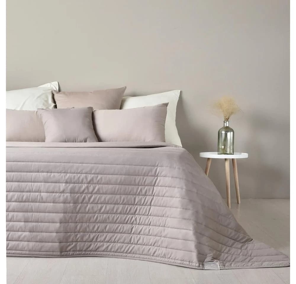 SEI Design Bettüberwurf Living Trend Taupe Hell Gesteppt - Bild 3
