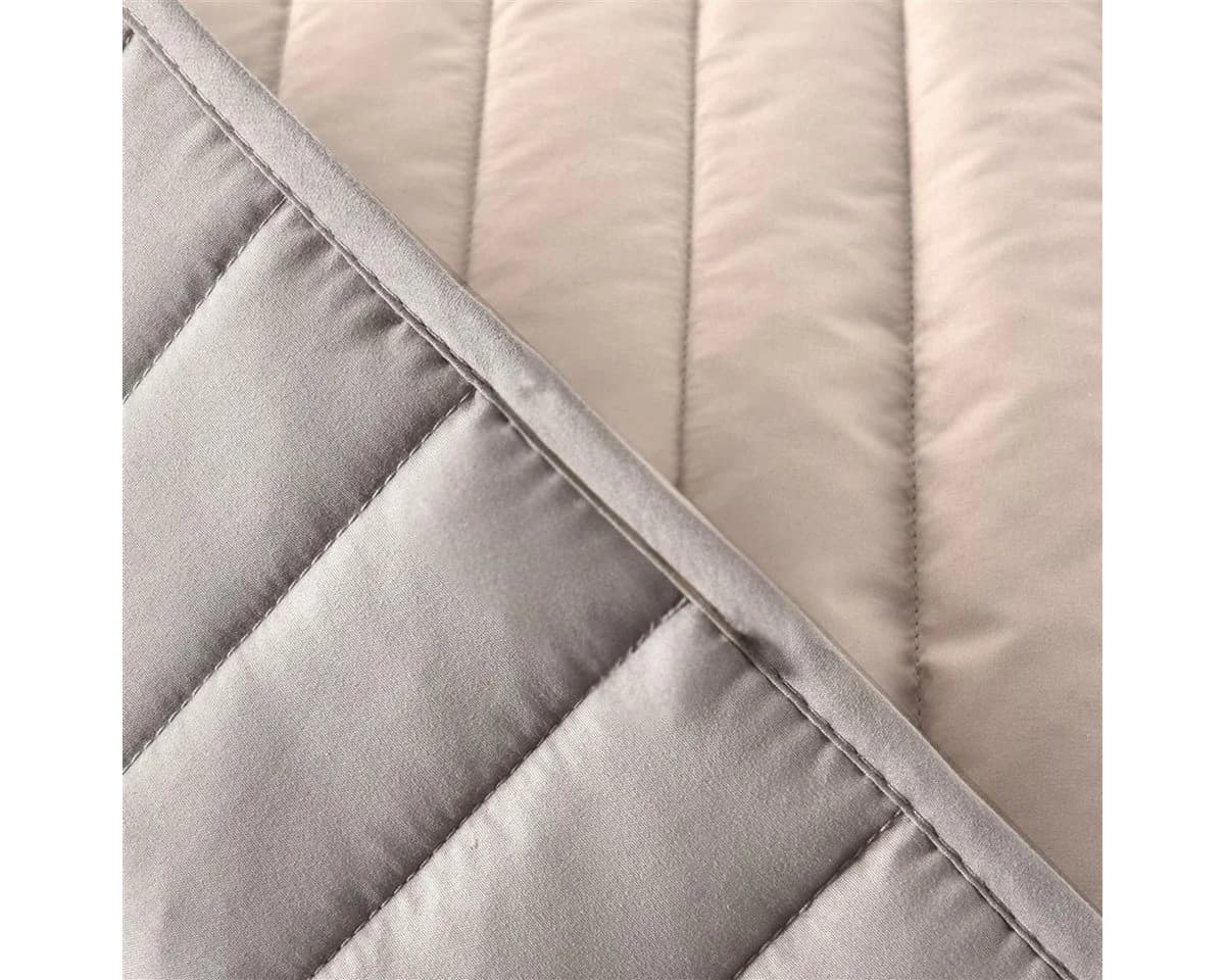SEI Design Bettüberwurf Living Trend Taupe Hell Gesteppt - Bild 4