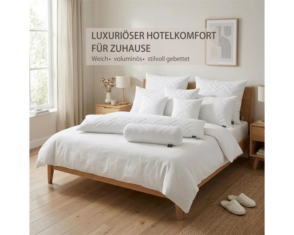 SEI Design Nordic Kopfkissen Mikrofaser Gesteppt Reißverschluss - Bild 3
