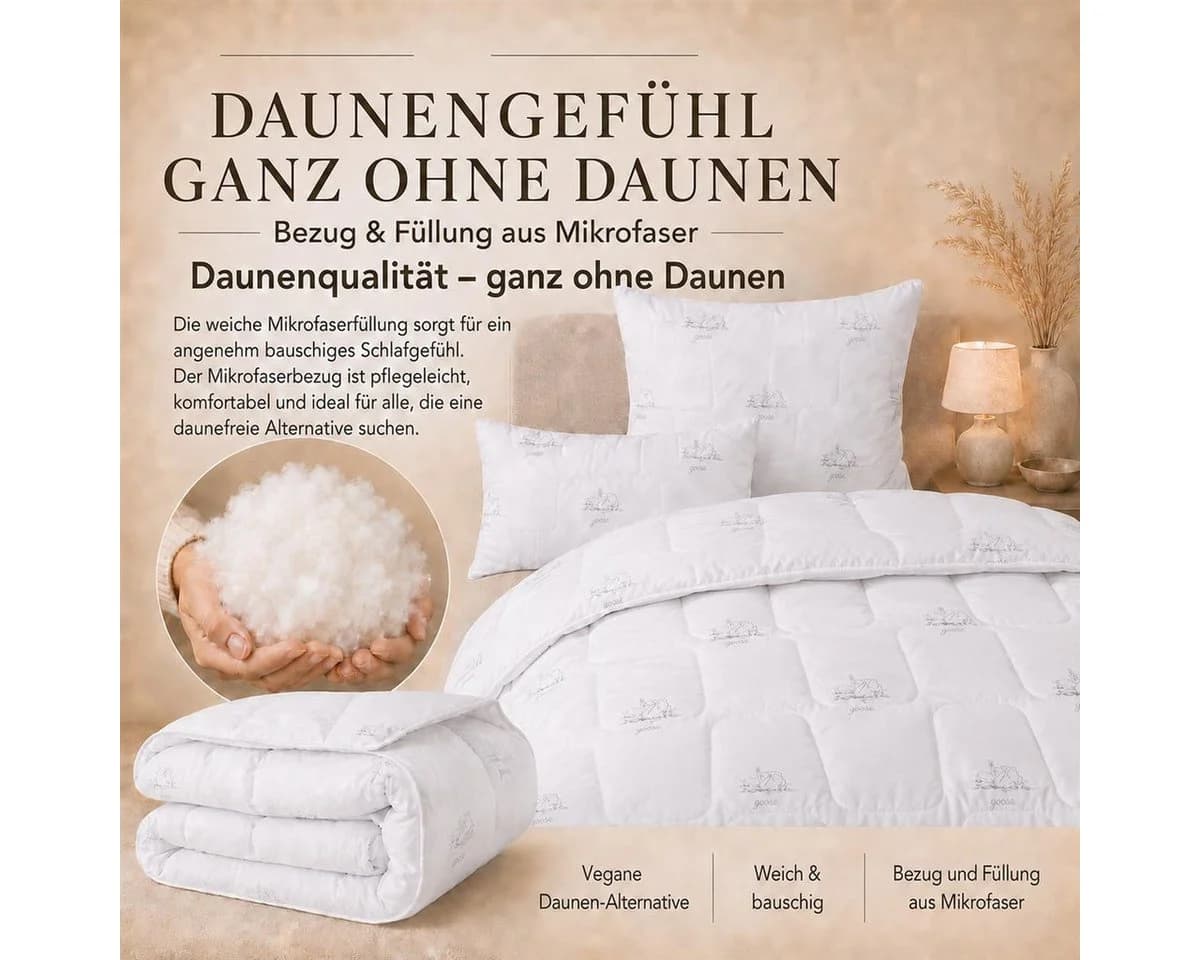 SEI Design SWAN Bettset 3-tlg. Weiß Mikrofaser Winter - Bild 4