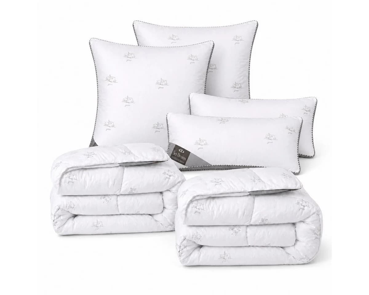 SEI Design SWAN Winterbettset 6-tlg. Mikrofaser 3D-Kissen weiß - Bild 2