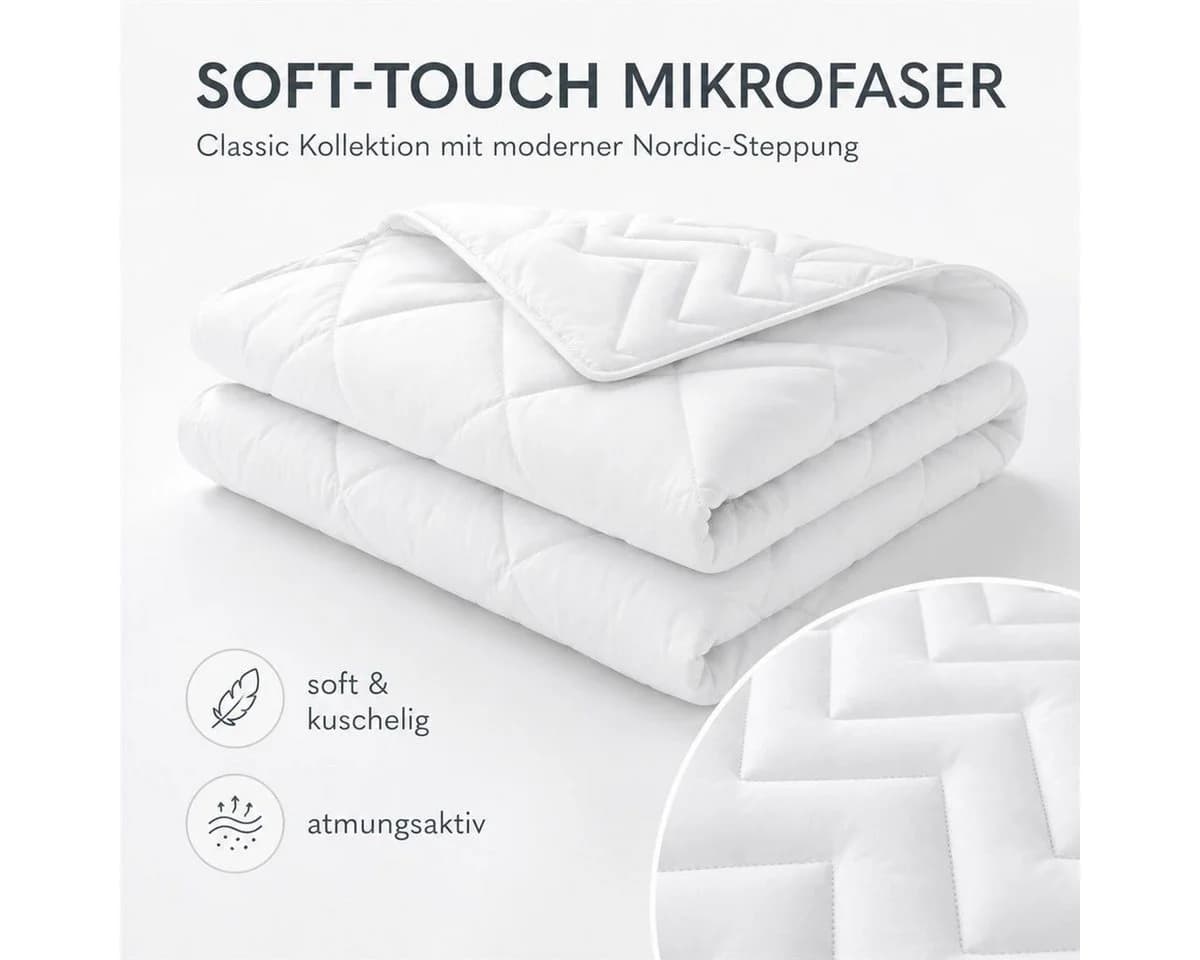 SEI Design Microfaserbettdecke Sommer Weiß Polyester - Bild 4