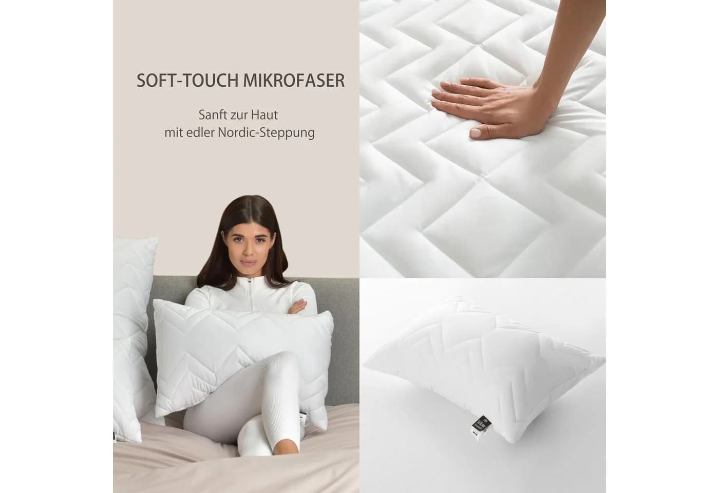 SEI Design Kopfkissen Nordic Collection Gesteppt Waschbar 95°C - Bild 3