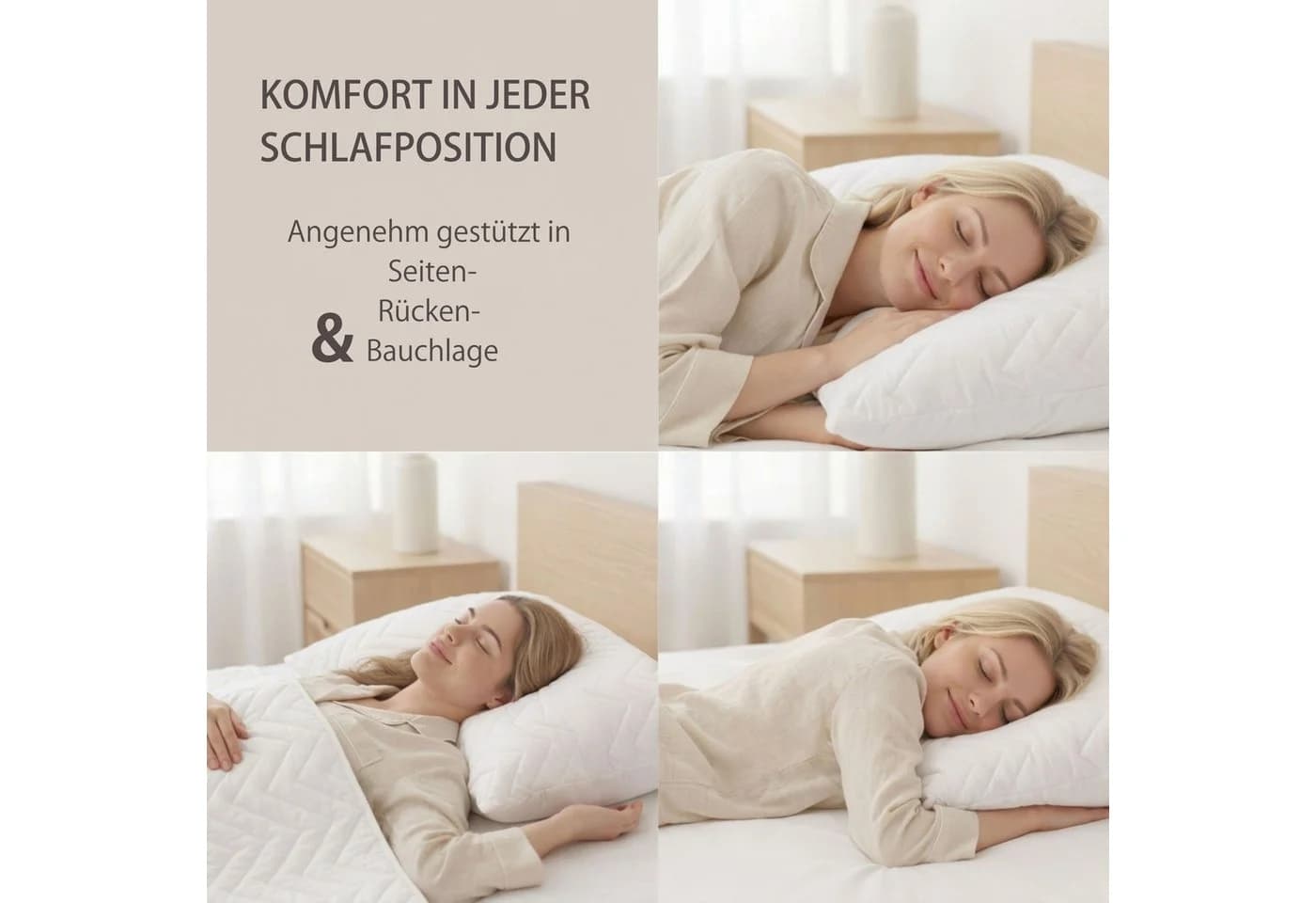 SEI Design Kopfkissen Nordic Collection Gesteppt Waschbar 95°C - Bild 4