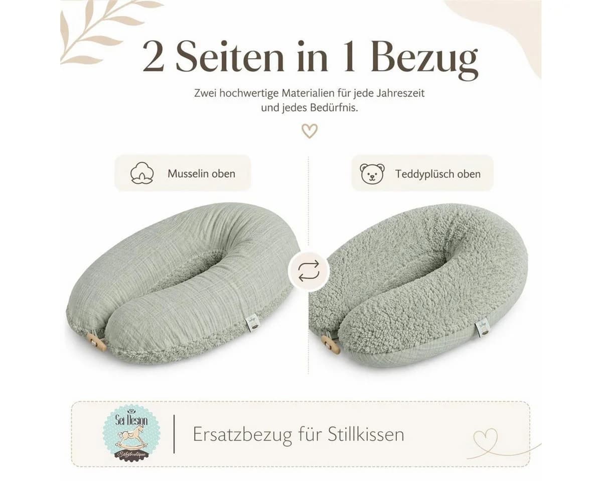 SEI Design Stillkissenbezug Musselin Teddyplüsch Mint - Bild 3