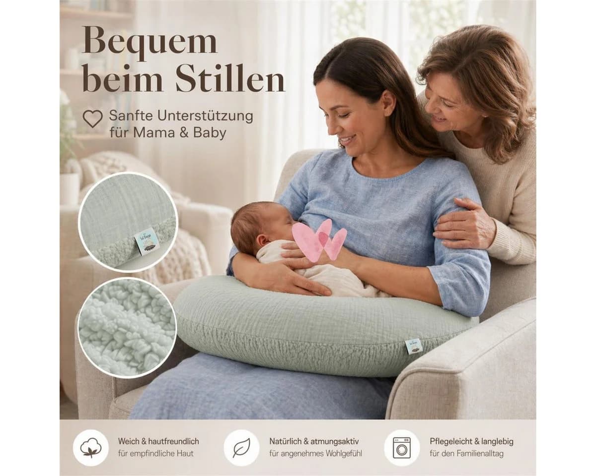 SEI Design Stillkissenbezug Musselin Teddyplüsch Mint - Bild 5