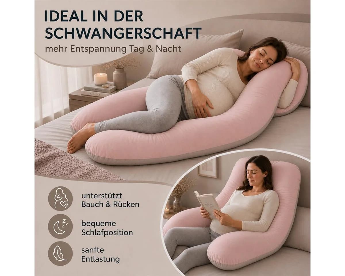 SEI Design Seitenschläferkissen XXL Mikrofaser Rosa/Beige - Bild 4