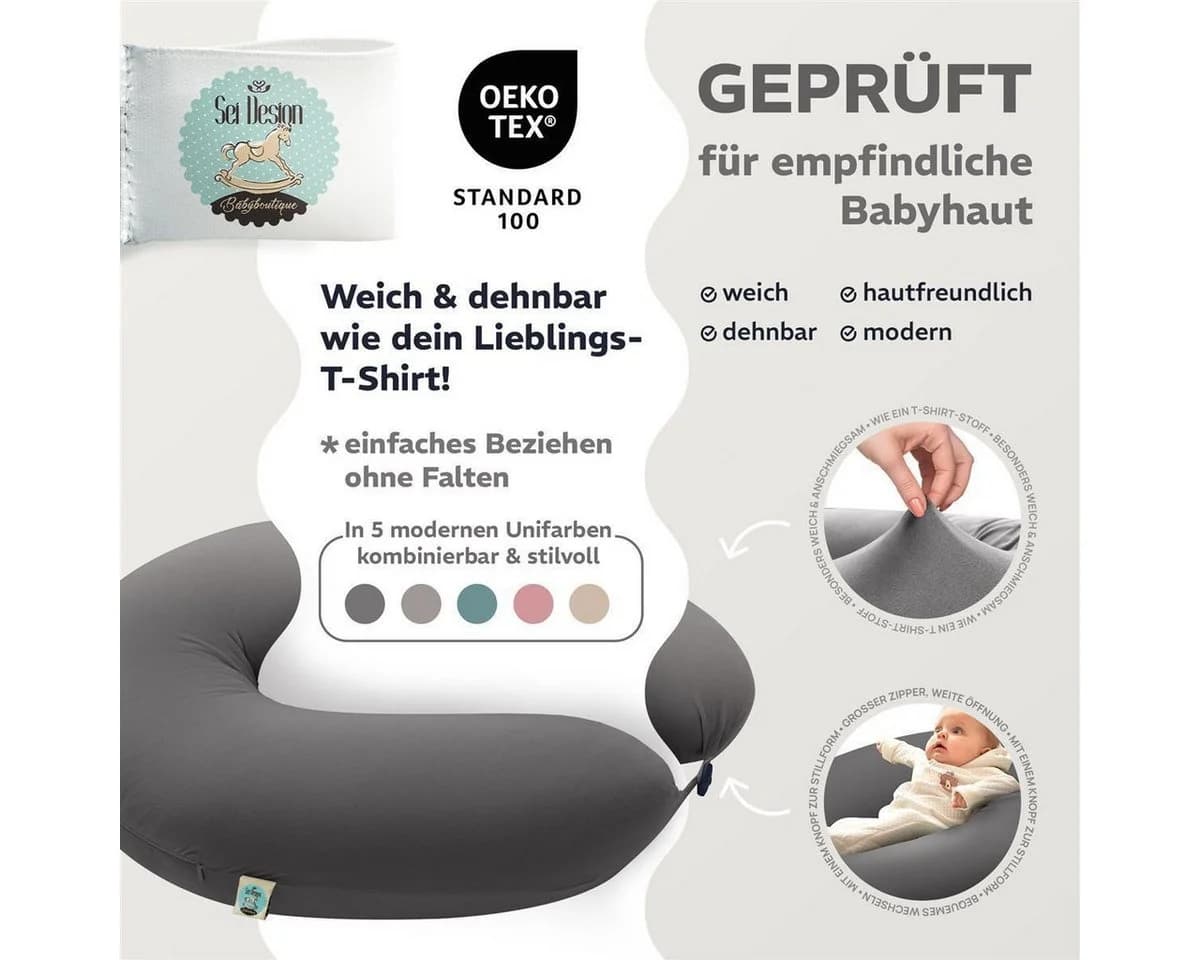 SEI Design Stillkissen Seitenschläferkissen XXL Grau - Bild 5
