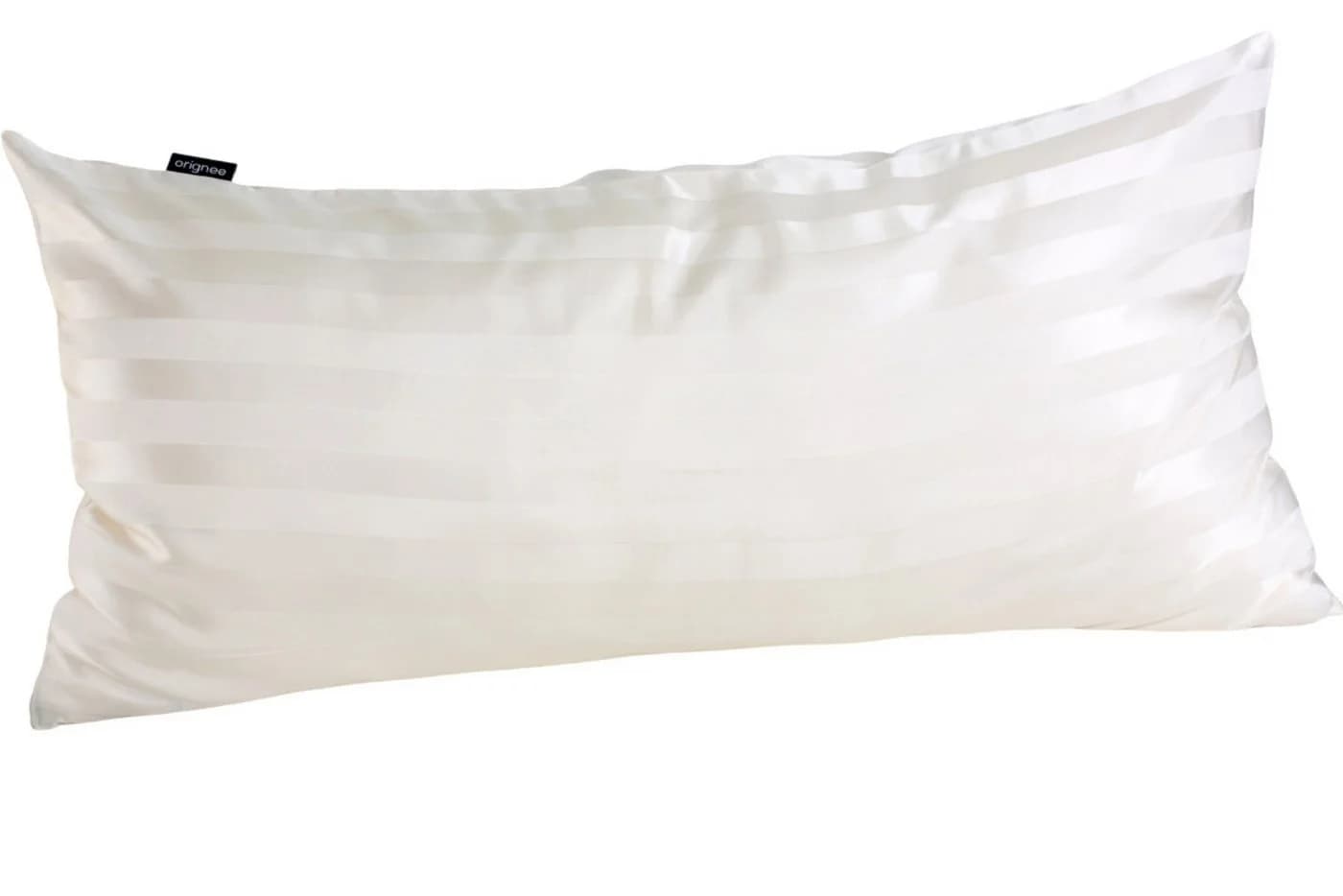 orignee Kissenbezug 100% Seide 19 Momme Streifensatin Weiss - Bild 2