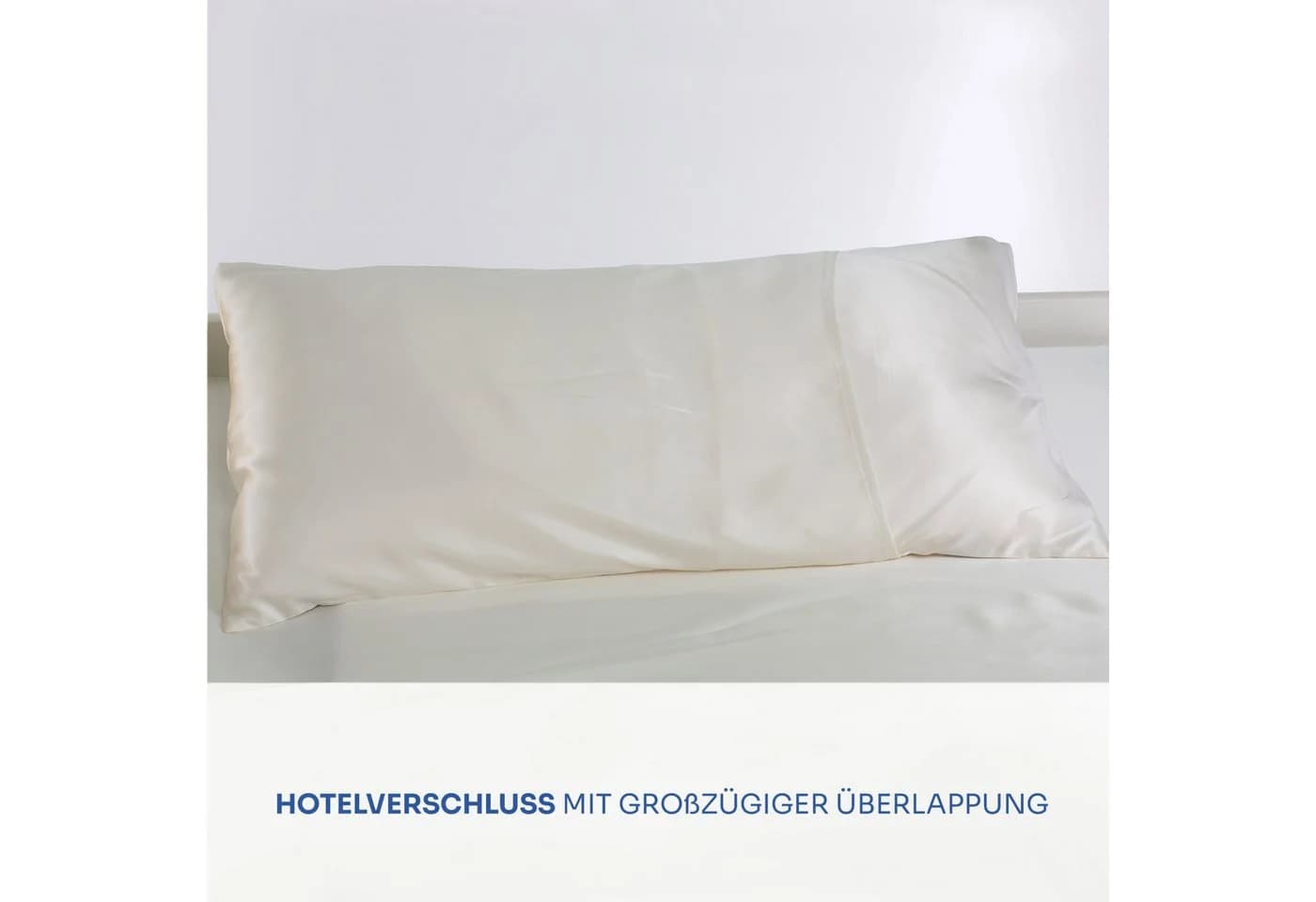 orignee Kissenbezug 100% Seide 19 Momme Streifensatin Weiss - Bild 4