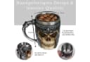 Edelstahl Bierkrug 3D Totenkopf Wikinger Schädel Becher 400 ml Bild 1