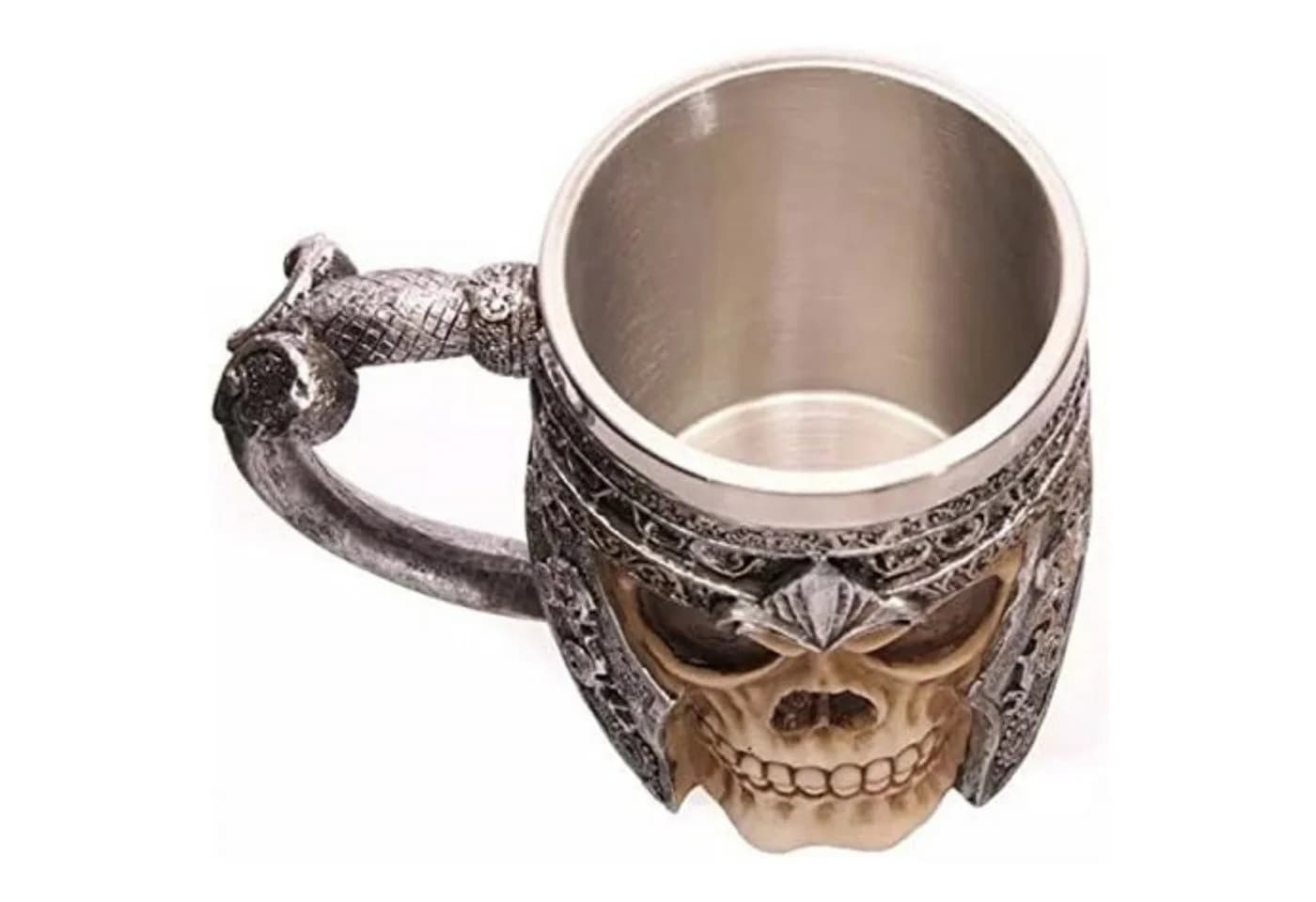 Edelstahl Bierkrug 3D Totenkopf Wikinger Schädel Becher 400 ml - Bild 4