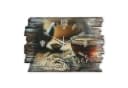 Kreative Feder Design-Wanduhr „Tee“ Shabby Style braun Bild 2