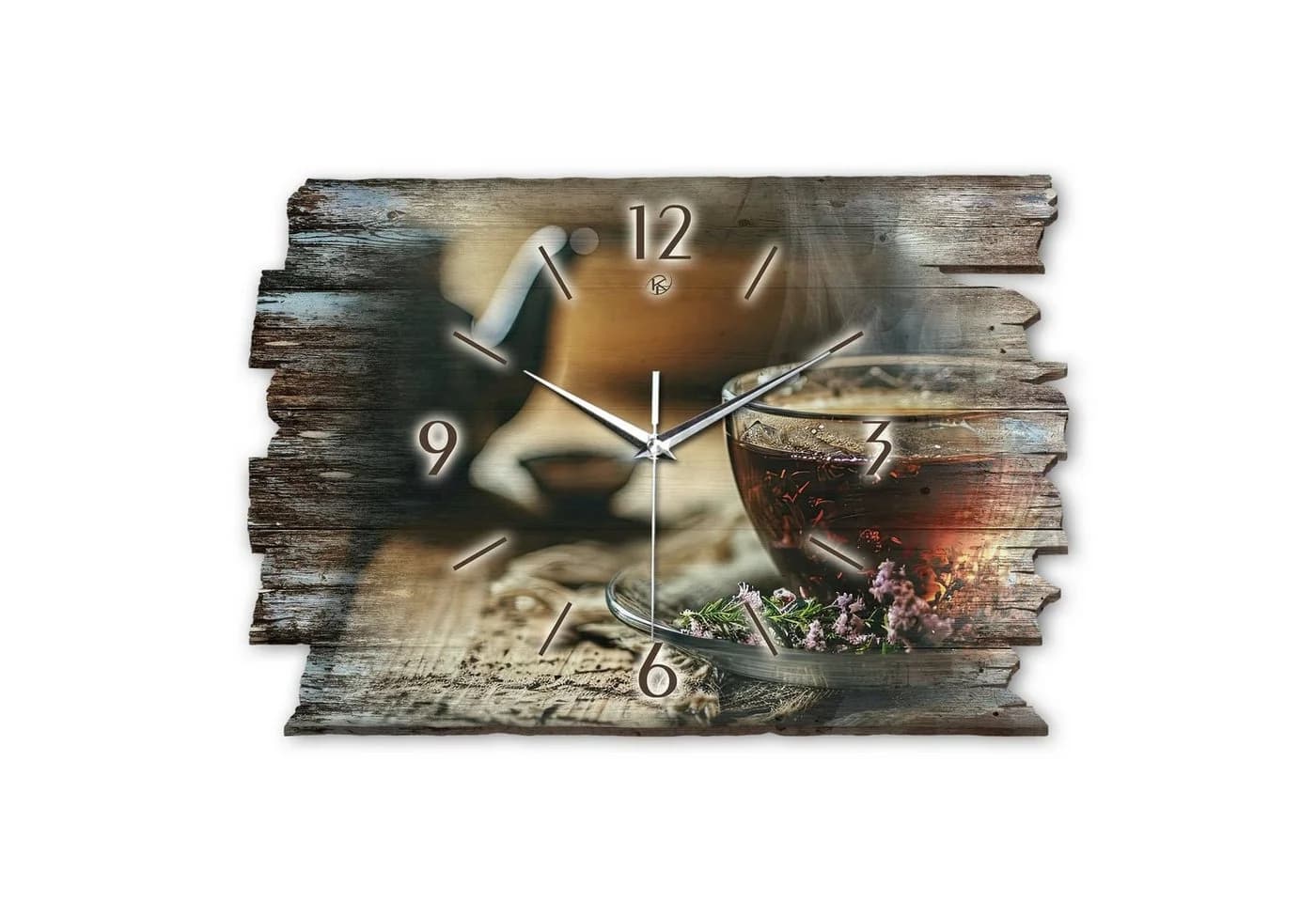 Kreative Feder Design-Wanduhr „Tee“ Shabby Style braun - Bild 2