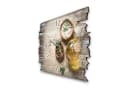 Kreative Feder Wanduhr „Gewürze“ Shabby Style MDF Braun Bild 1