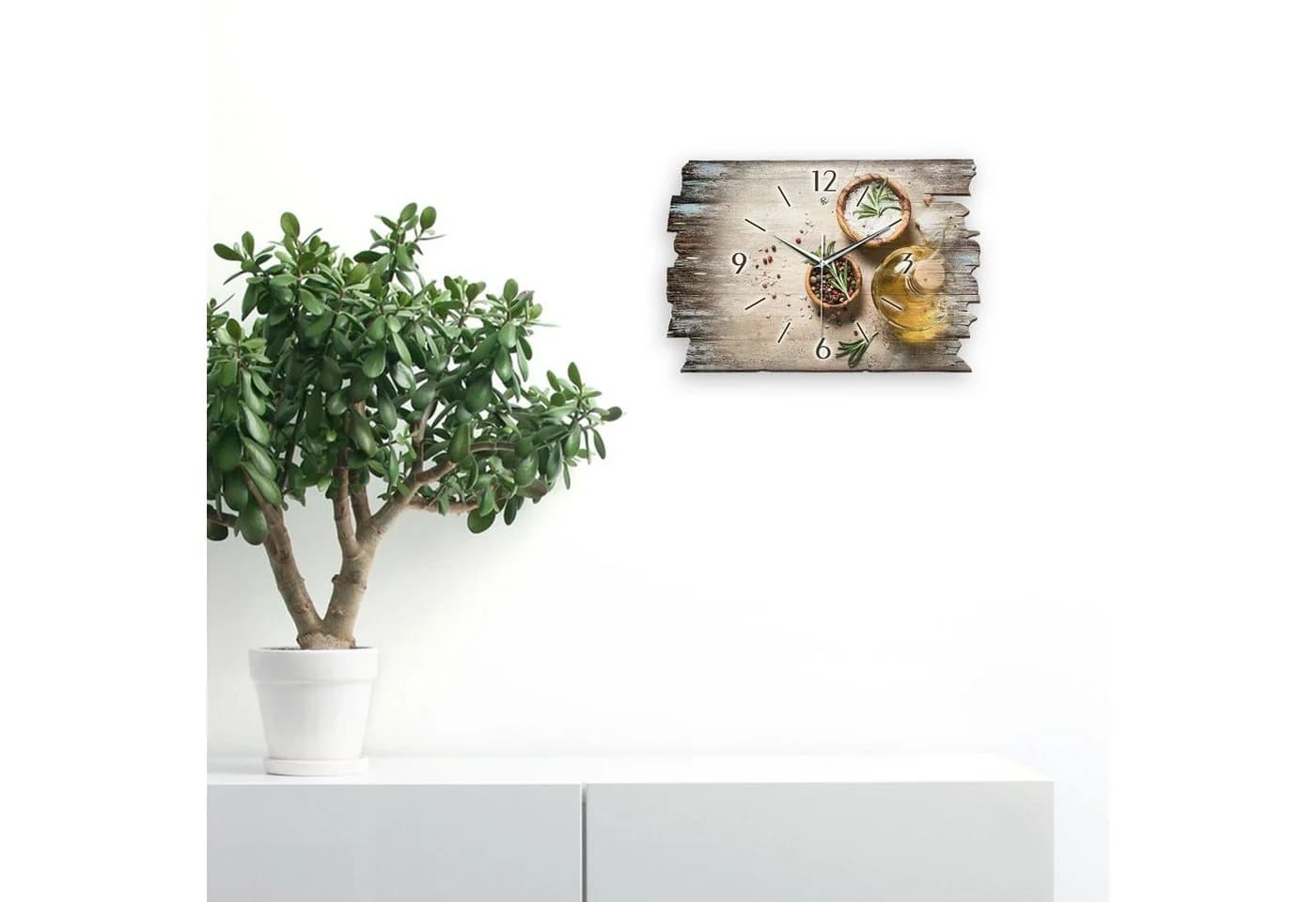 Kreative Feder Wanduhr „Gewürze“ Shabby Style MDF Braun - Bild 5