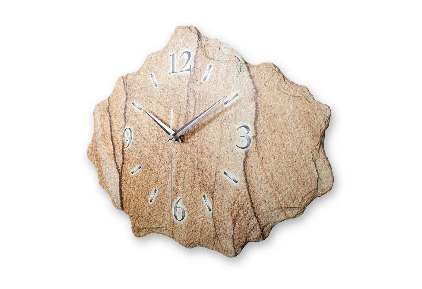 Kreative Feder Wanduhr aus Beton Marmor-Optik Beige