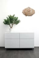 Kreative Feder Wanduhr aus Beton Marmor-Optik Beige Bild 4