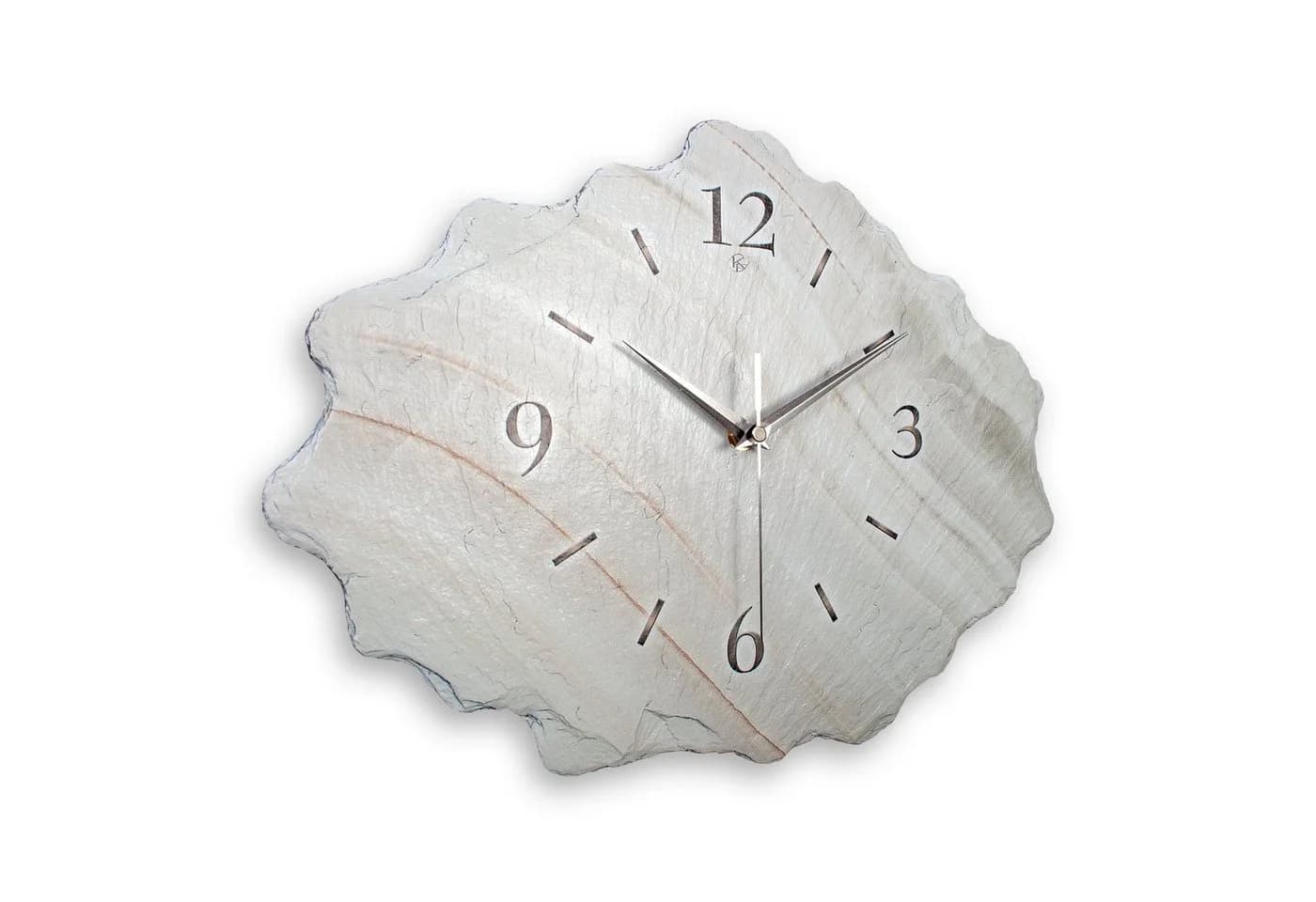 Kreative Feder Wanduhr Beton Marmor-Optik weiß