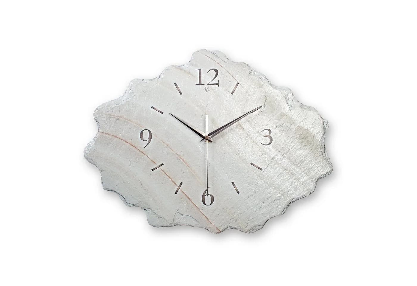 Kreative Feder Wanduhr Beton Marmor-Optik weiß - Bild 2