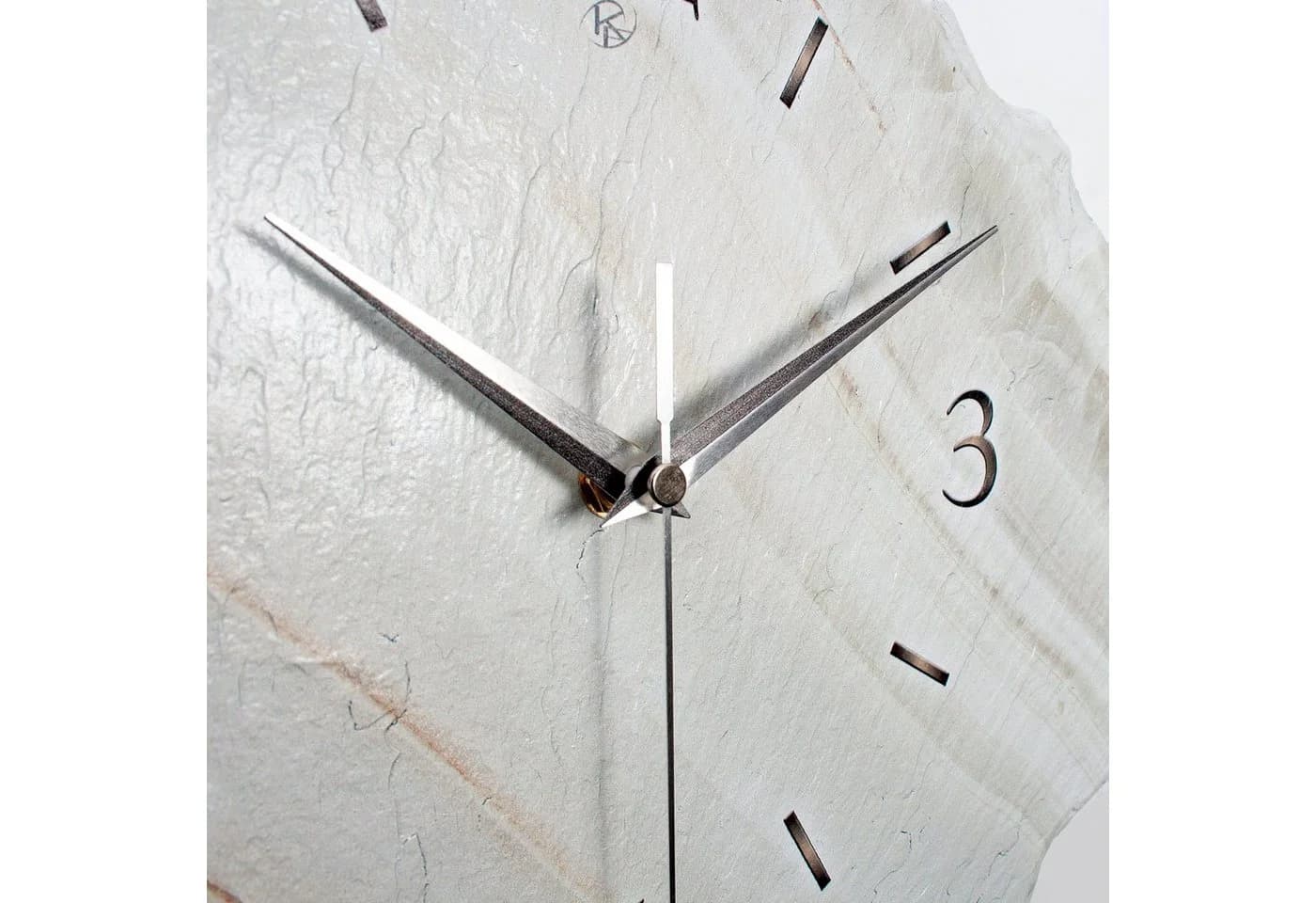 Kreative Feder Wanduhr Beton Marmor-Optik weiß - Bild 3