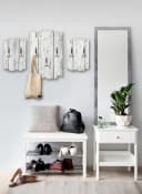 Kreative Feder Dreiteilige Wandgarderobe Holzoptik Weiß Shabby Chic Bild 3