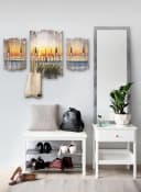 Kreative Feder Wandgarderobe Dreiteilig MDF Holz Shabby-Style Bild 3