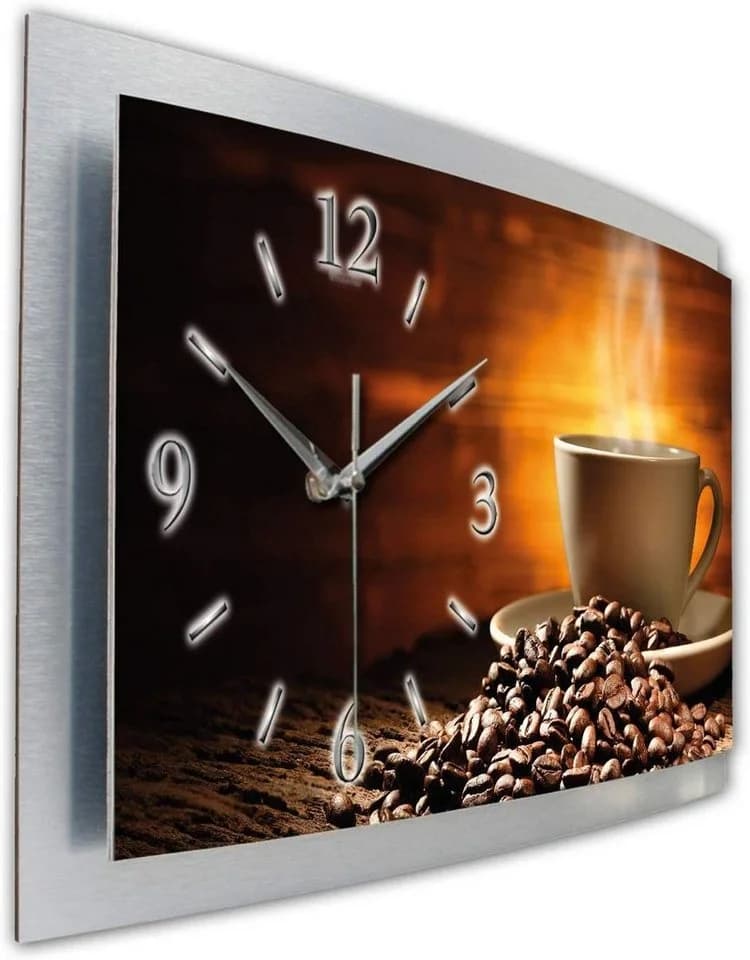 Kreative Feder Wanduhr 3D Designer-Wanduhr Kaffee