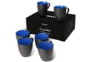 MiaMio Kaffeetassen-Set 6x350ml Schwarz/Blau Steingut Bild 2