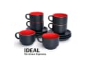 MiaMio Espressotassen Set Le Papillon 6-tlg. Schwarz/Bunt Steingut Bild 3