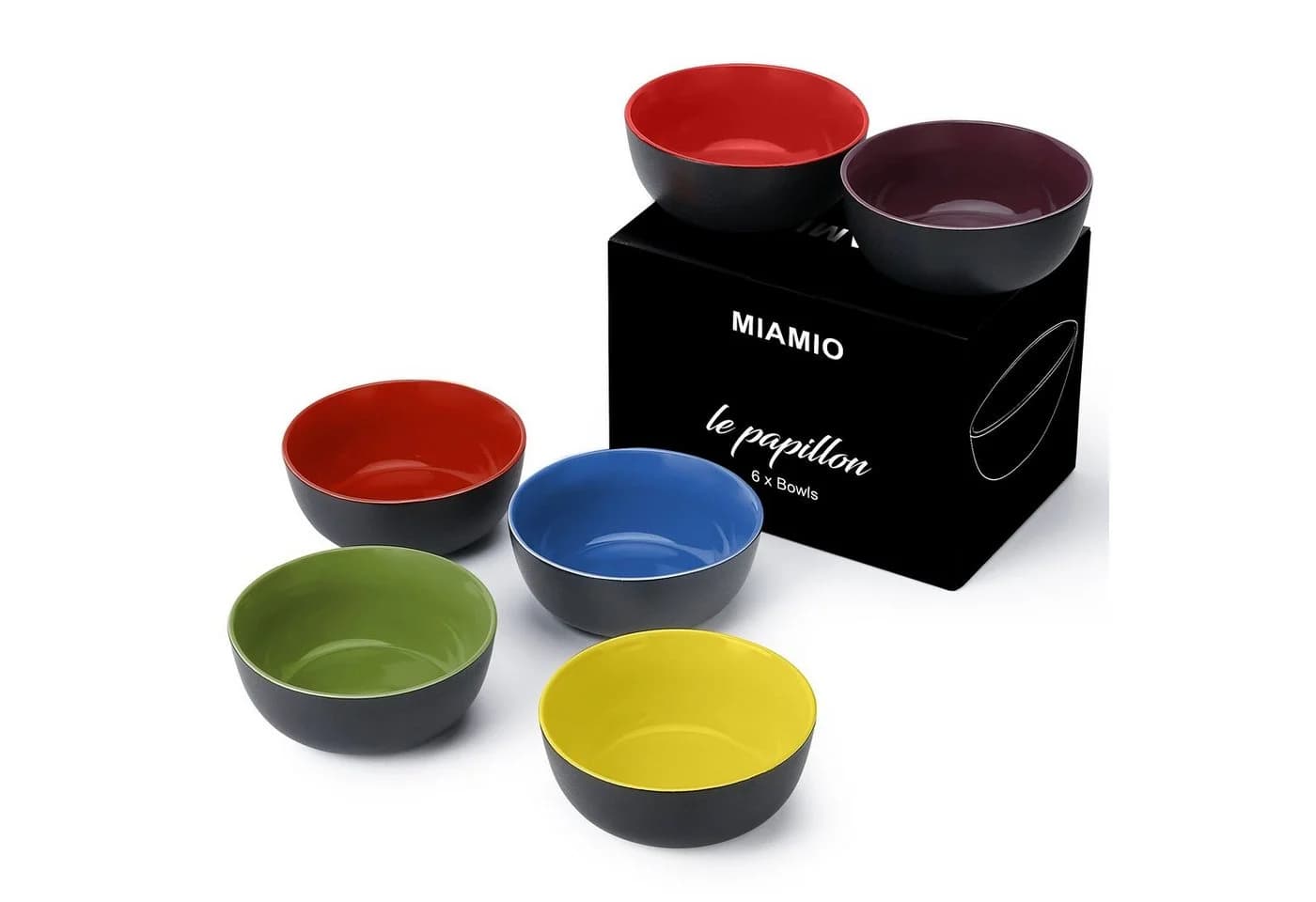 MiaMio Müslischüssel Set 6-teilig Le Papillon Bunt Schwarz - Bild 2