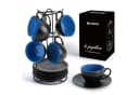 MiaMio Cappuccinotassen Set 6x175ml Schwarz/Bunt Steingut Bild 2