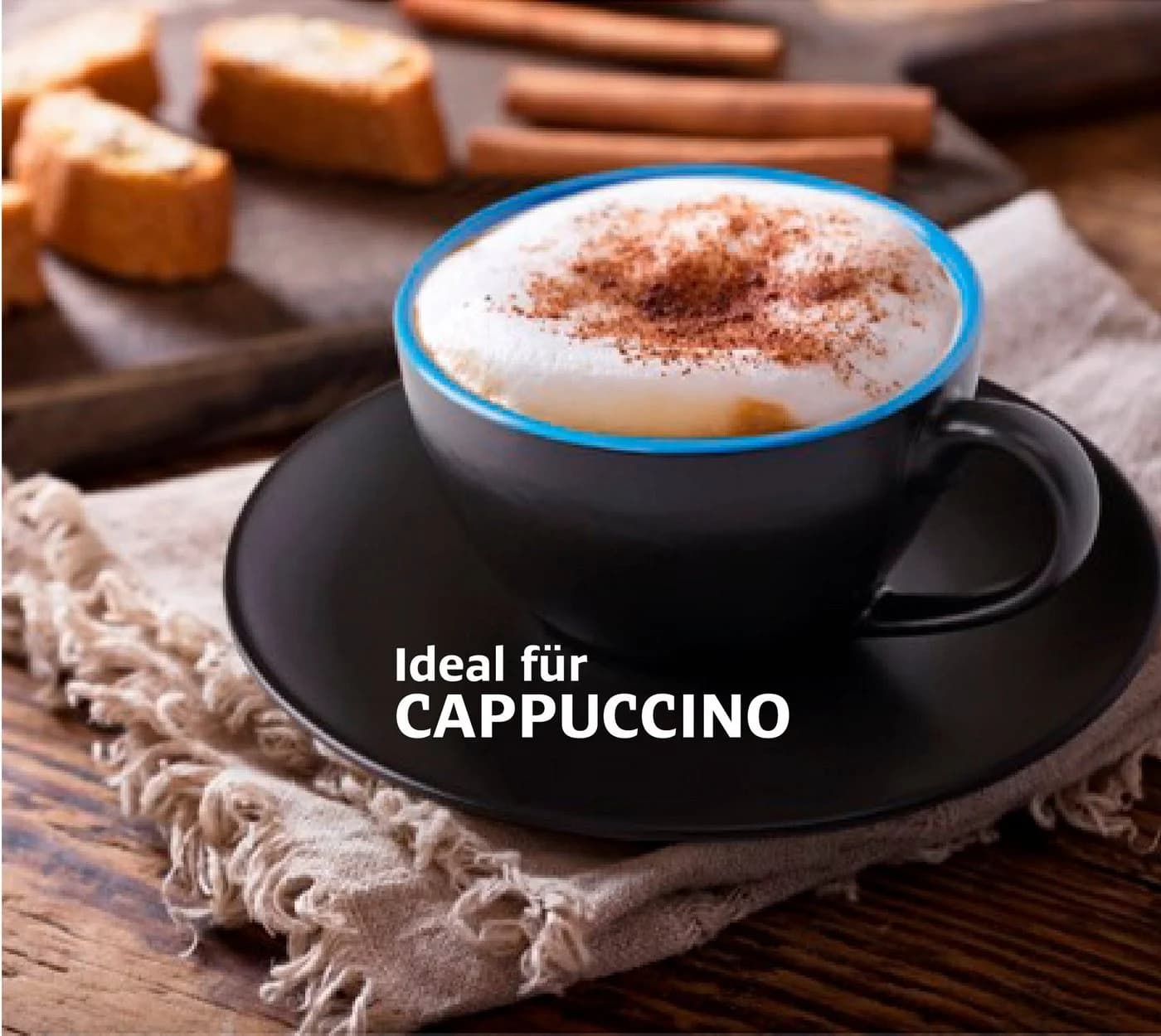 MiaMio Cappuccinotassen Set 6x175ml Schwarz/Bunt Steingut - Bild 4
