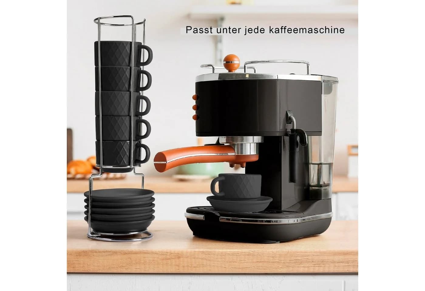 MiaMio Espressotasse Palmanova Schwarz 6-tlg. Keramik - Bild 5