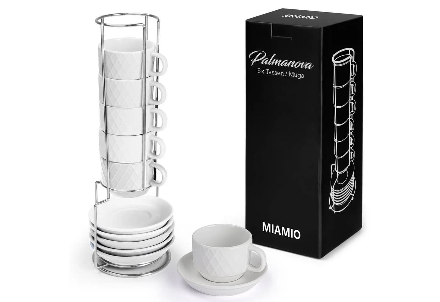 MiaMio Espressotasse Palmanova Weiß 6-tlg. Keramik - Bild 2